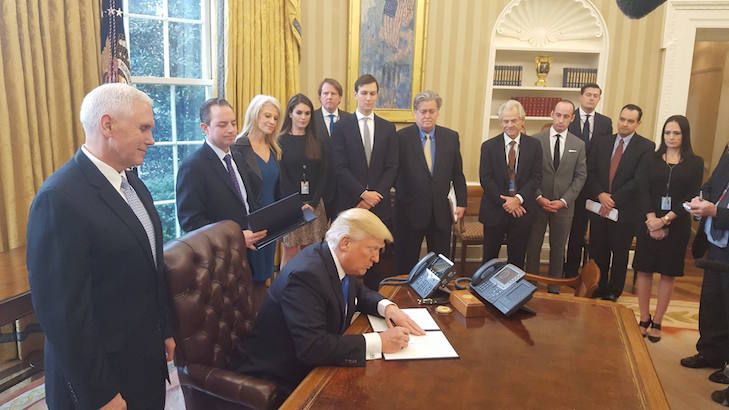 President Trump Signing Executive Order in Oval Office